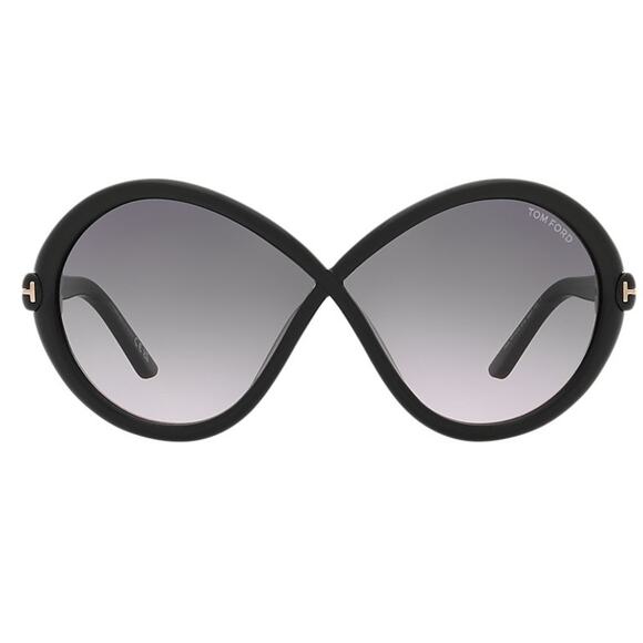 💎✨NEW✨💎NWT Tom Ford JADA FT 1070 Shiny BlackGrey Shaded Sunglasses - Picture 2 of 4